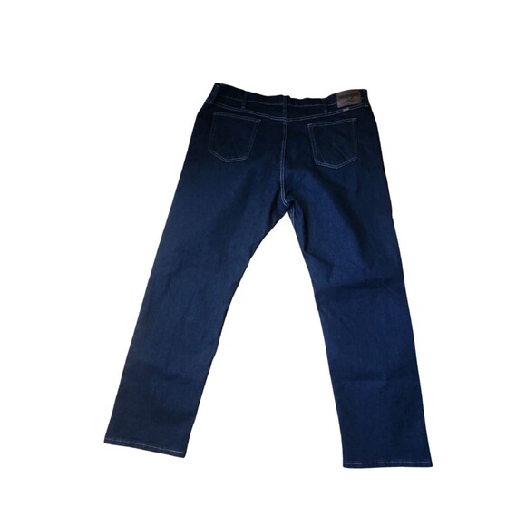 Wrangler Jeans Regular Fit Men's 42 X 32 Straight Leg Free To Stretch Dark Wash - Picture 4 of 11